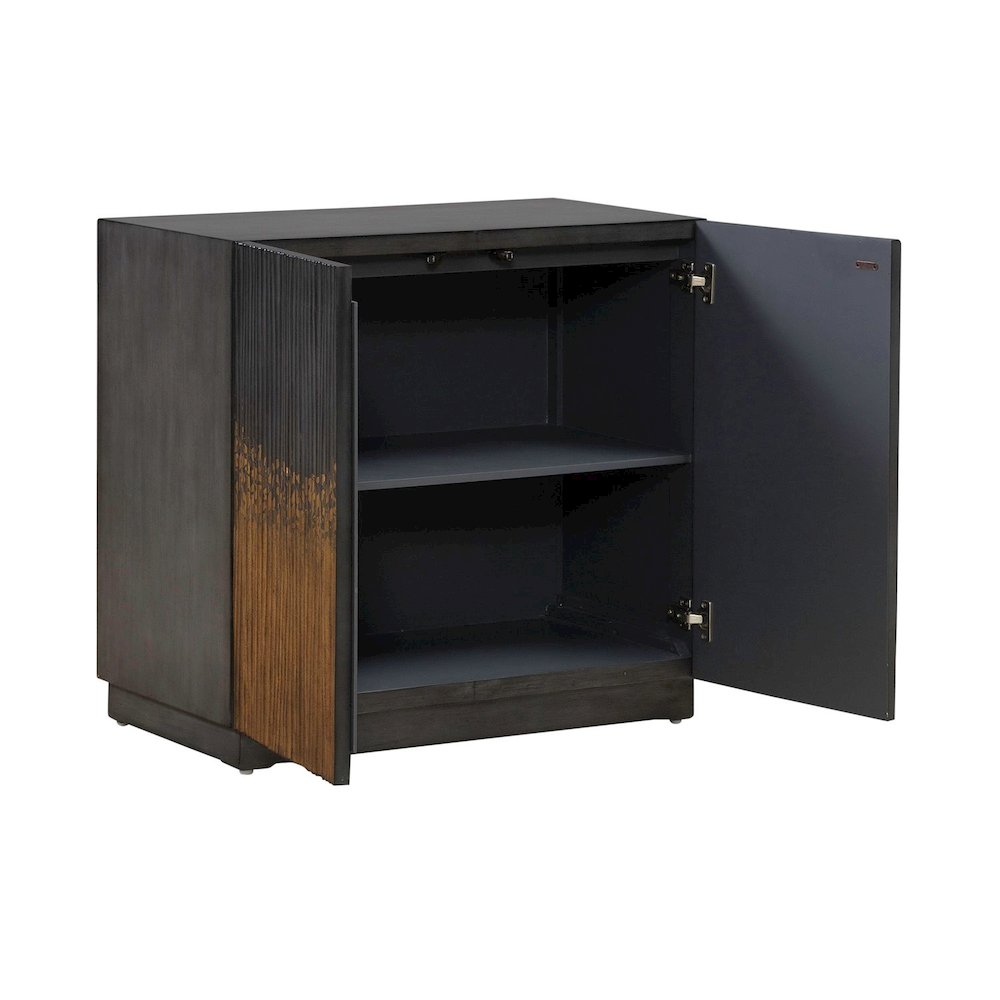 Fiore Storage 2 Door Accent Cabinet Eclectic Dancing Gold Flame - Satin Espresso