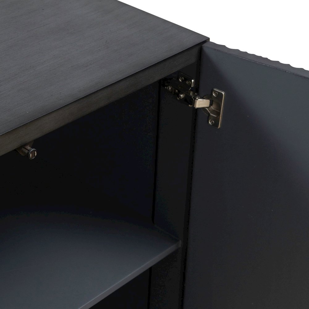 Fiore Storage 2 Door Accent Cabinet Eclectic Dancing Gold Flame - Satin Espresso