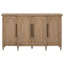 Pavilion 4 Door Accent Cabinet - Arched Soft Close Doors - Natural Oak Wood