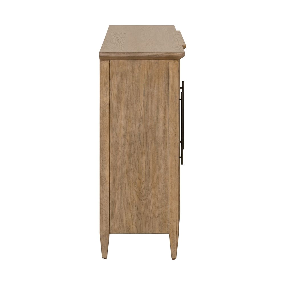 Pavilion 4 Door Accent Cabinet - Arched Soft Close Doors - Natural Oak Wood