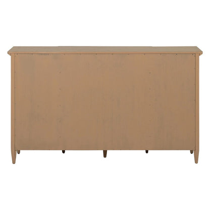 Pavilion 4 Door Accent Cabinet - Arched Soft Close Doors - Natural Oak Wood