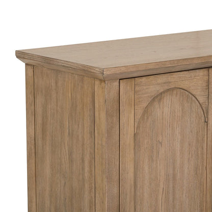 Pavilion 4 Door Accent Cabinet - Arched Soft Close Doors - Natural Oak Wood