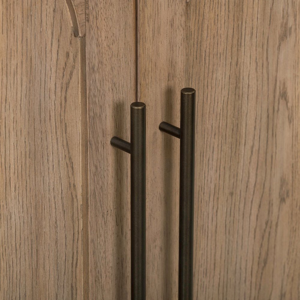 Pavilion 4 Door Accent Cabinet - Arched Soft Close Doors - Natural Oak Wood