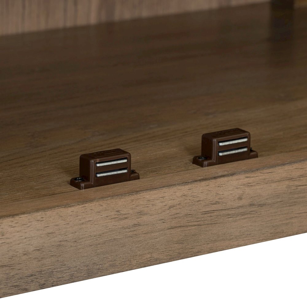 Pavilion 2 Door Accent Cabinet Eclectic Glass Door - Natural Oak Wood
