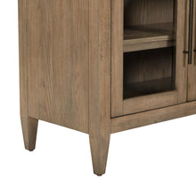 Pavilion 2 Door Accent Cabinet Eclectic Glass Door - Natural Oak Wood