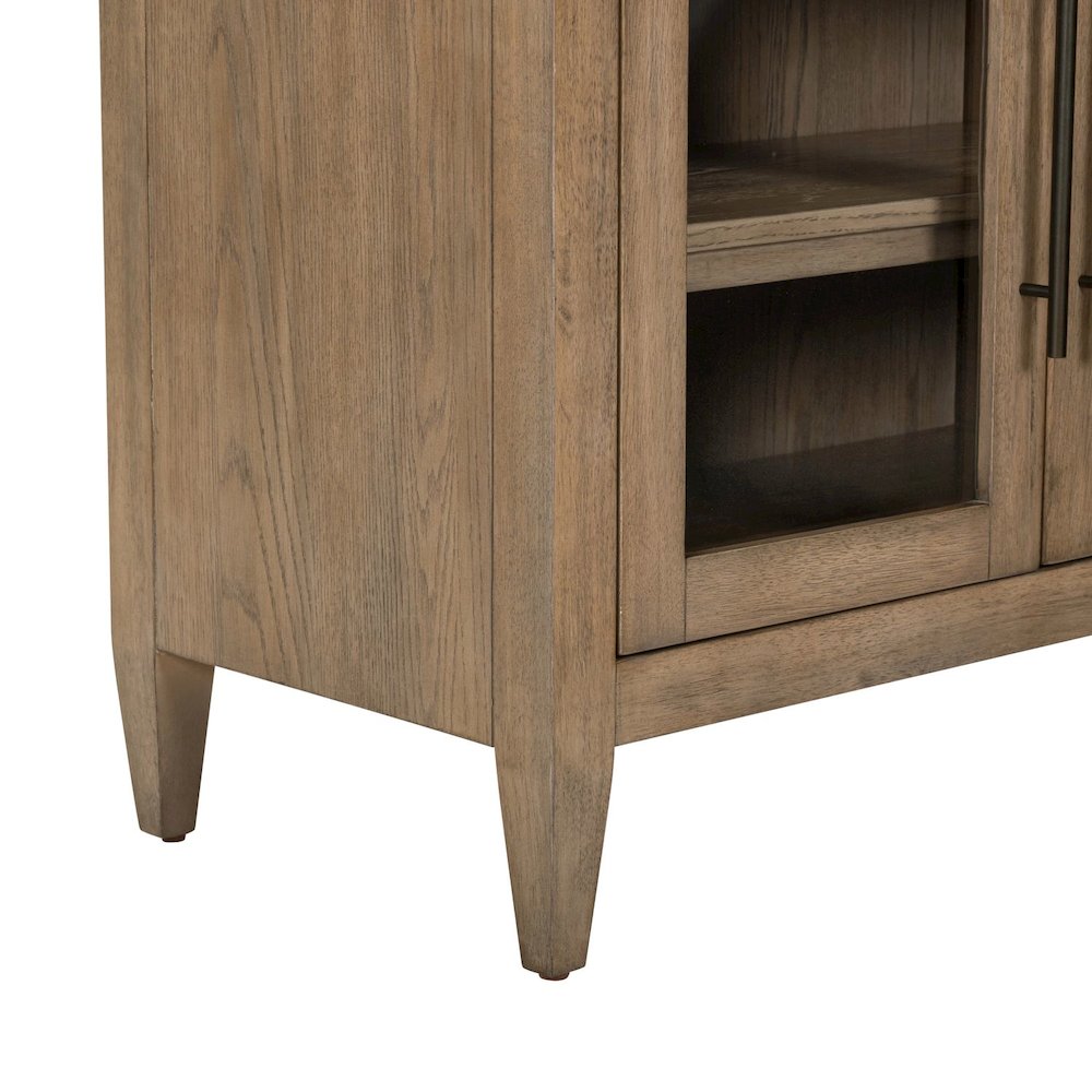 Pavilion 2 Door Accent Cabinet Eclectic Glass Door - Natural Oak Wood