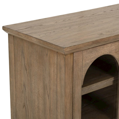 Pavilion 2 Door Accent Cabinet Eclectic Glass Door - Natural Oak Wood