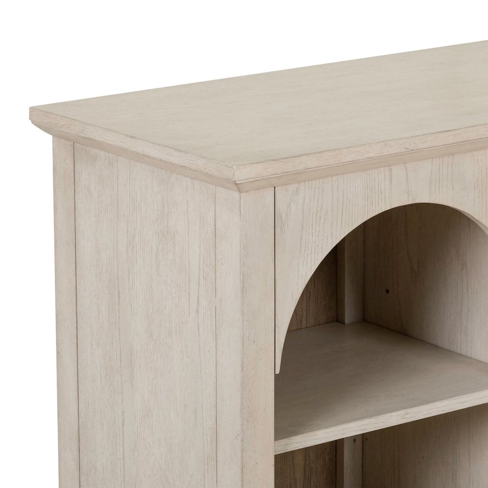 Accent Cabinet Eclectic Open Front 8 Adjustable Shelves - Natural Oak Wood