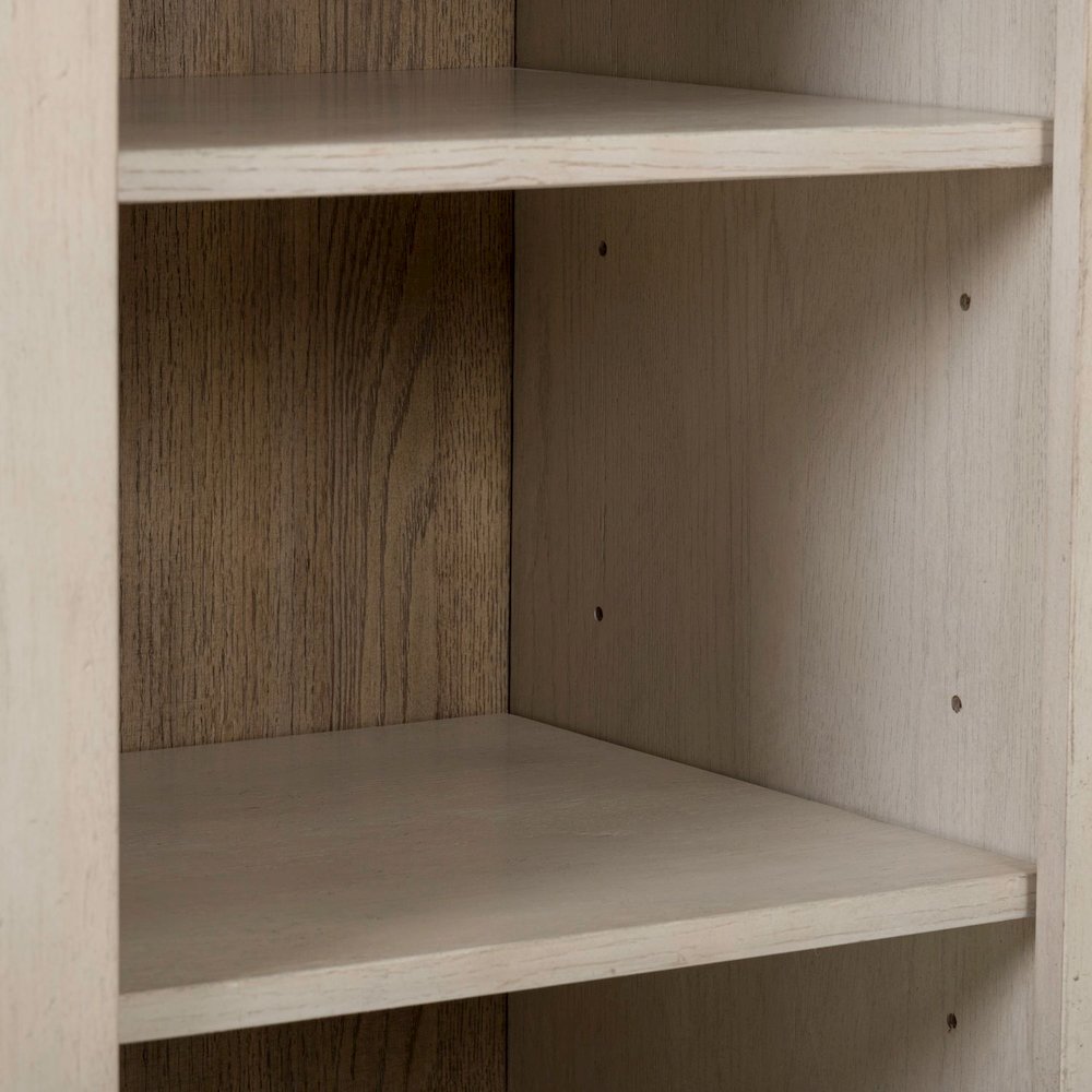 Accent Cabinet Eclectic Open Front 8 Adjustable Shelves - Natural Oak Wood