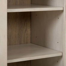 Accent Cabinet Eclectic Open Front 8 Adjustable Shelves - Natural Oak Wood