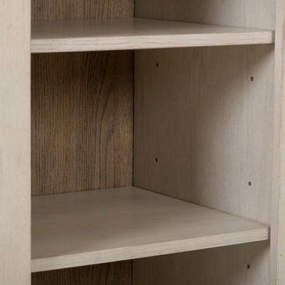Accent Cabinet Eclectic Open Front 8 Adjustable Shelves - Natural Oak Wood