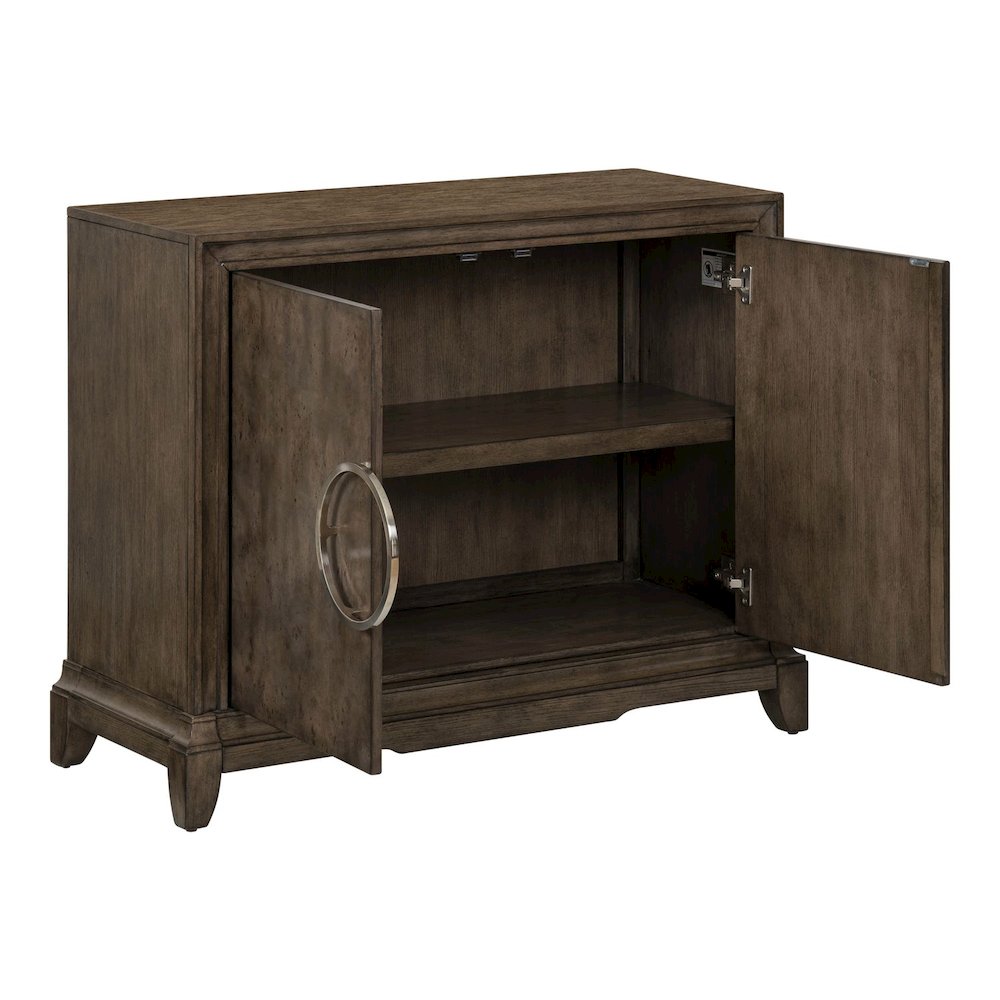 Lexington Park 2 Door Accent Cabinet with Burl Wood Front - Chai Spice
