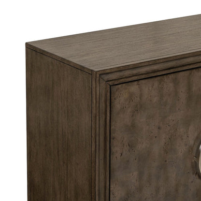 Lexington Park 2 Door Accent Cabinet with Burl Wood Front - Chai Spice