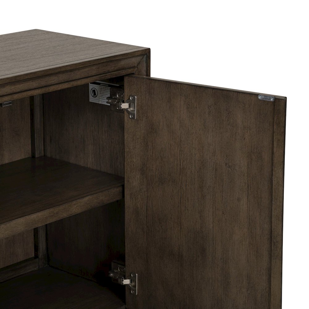 Lexington Park 2 Door Accent Cabinet with Burl Wood Front - Chai Spice