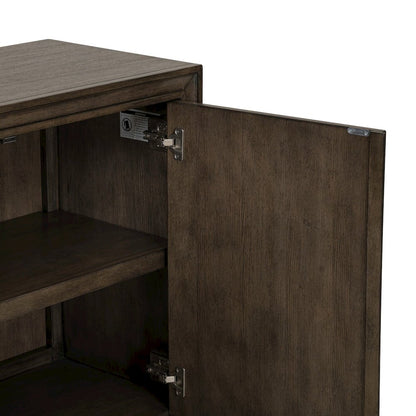 Lexington Park 2 Door Accent Cabinet with Burl Wood Front - Chai Spice