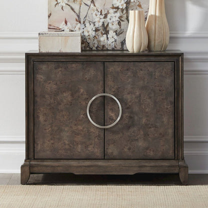 Lexington Park 2 Door Accent Cabinet with Burl Wood Front - Chai Spice