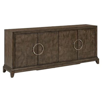 Lexington Park 4 Door Accent Cabinet with Burl Wood Front - Chai Spice