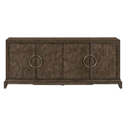 Lexington Park 4 Door Accent Cabinet with Burl Wood Front - Chai Spice