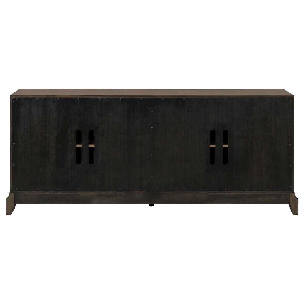 Lexington Park 4 Door Accent Cabinet with Burl Wood Front - Chai Spice