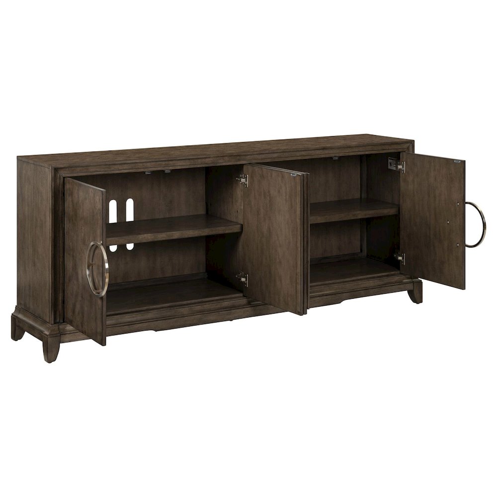 Lexington Park 4 Door Accent Cabinet with Burl Wood Front - Chai Spice