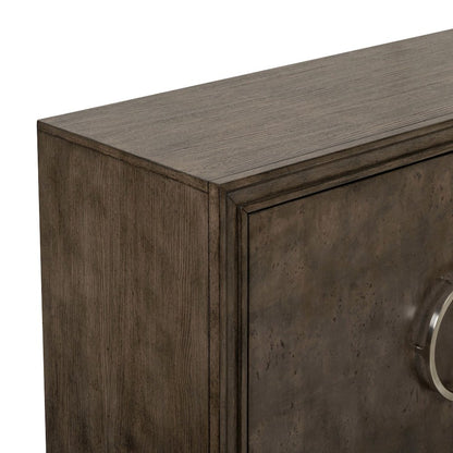 Lexington Park 4 Door Accent Cabinet with Burl Wood Front - Chai Spice