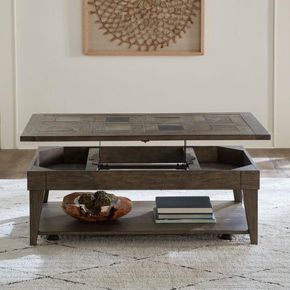 Arrowcreek Lift Top Cocktail Table in Weathered Stone
