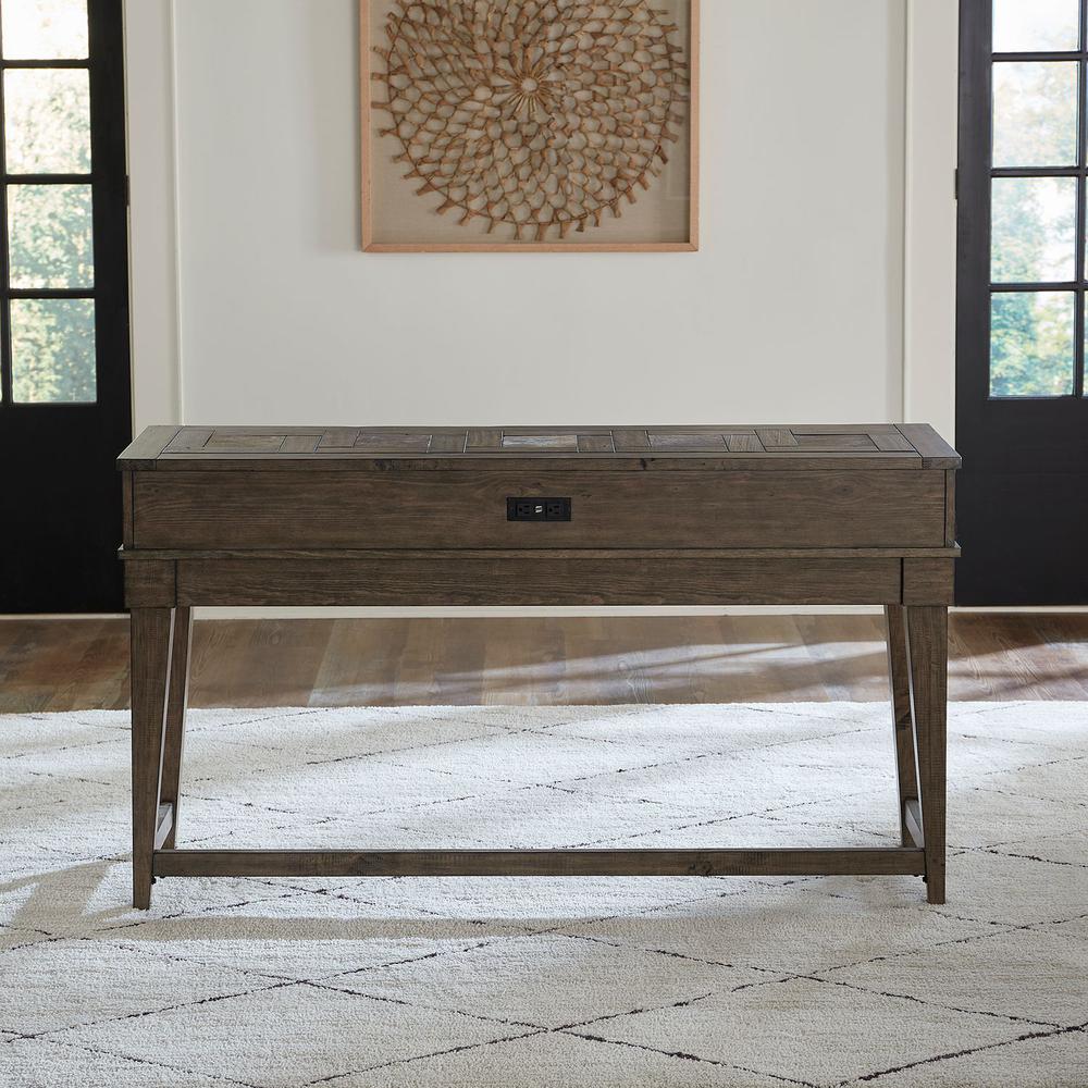 Arrowcreek Console Bar Table in Weathered Stone