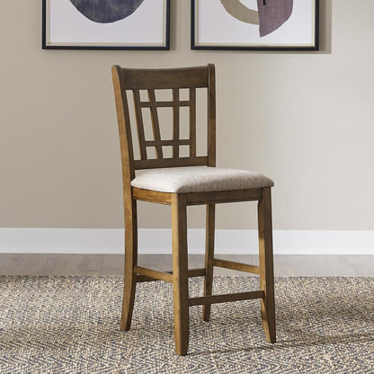 Santa Rosa 24 Inch Lattice Back Counter Chair-Set of 2 in Antique Honey