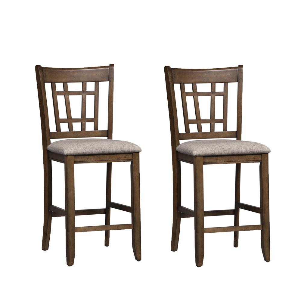 Santa Rosa 24 Inch Lattice Back Counter Chair-Set of 2 in Antique Honey