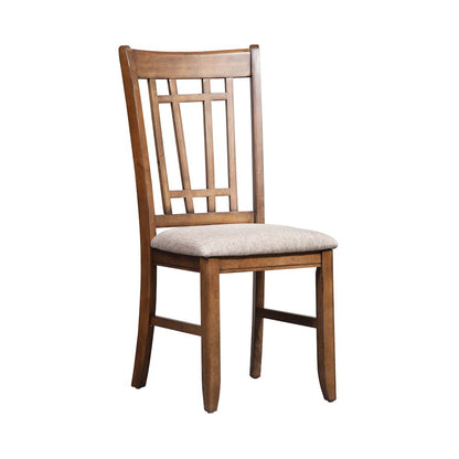 Santa Rosa 5 Piece Rectangular Table Set - 4 Lattice Back Side Chairs - Antique