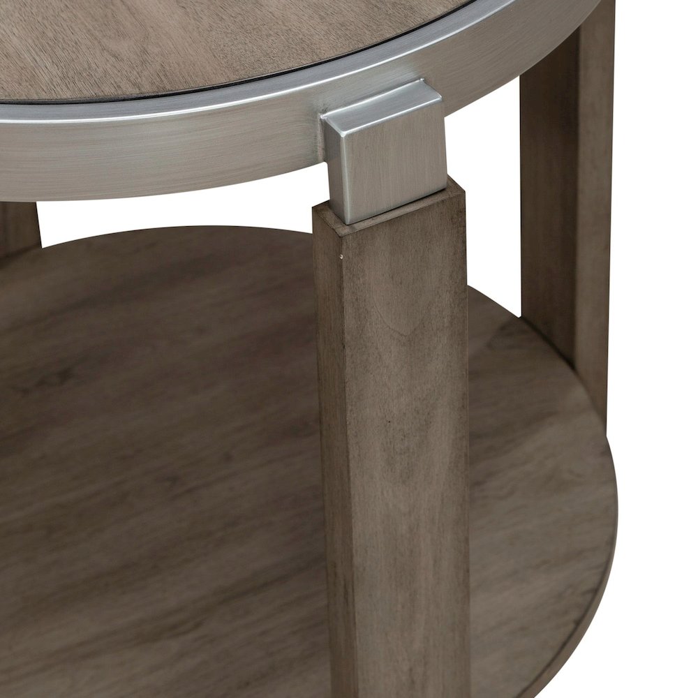 Sutton End Table for Living Room - Bleached Sand
