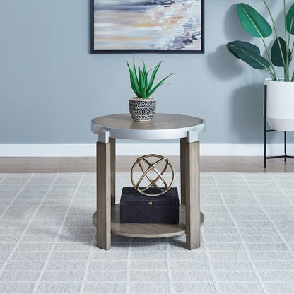 Sutton End Table for Living Room - Bleached Sand