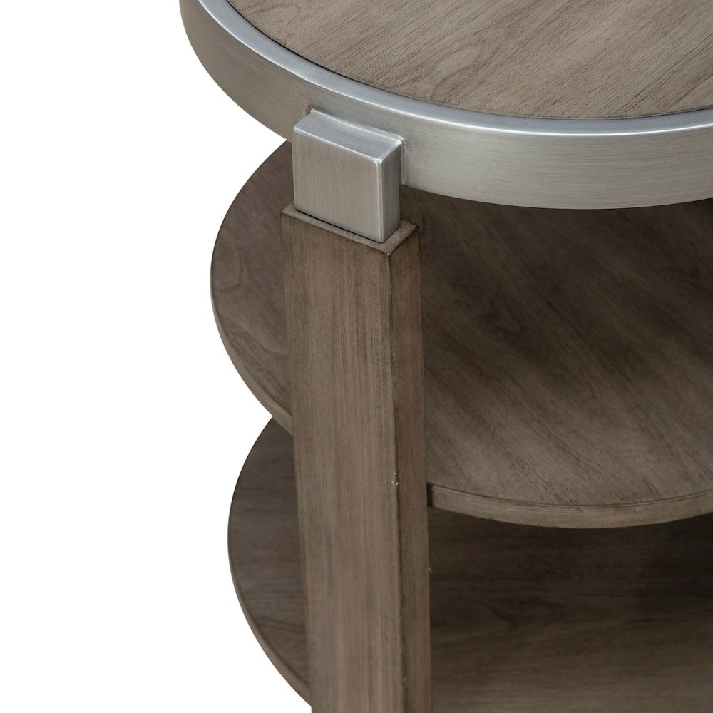 Sutton Chairside Table for Living Room - Bleached Sand