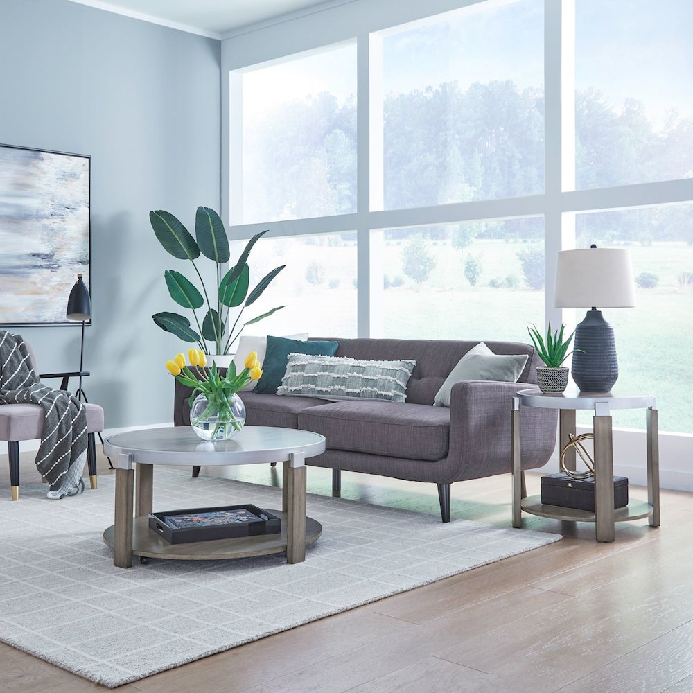 Sutton 3 Piece Set for Living Room - Cocktail Table, 2 End Tables -Bleached Sand