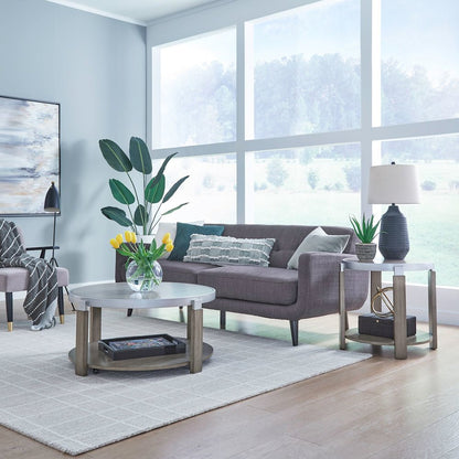 Sutton 3 Piece Set for Living Room - Cocktail Table, 2 End Tables -Bleached Sand