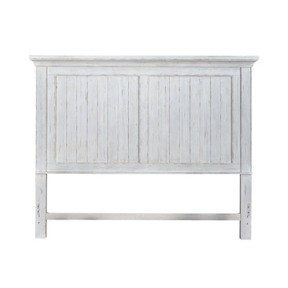 Queen Mansion Headboard for Bed Frame Cottage - Riverstone White & Tobacco