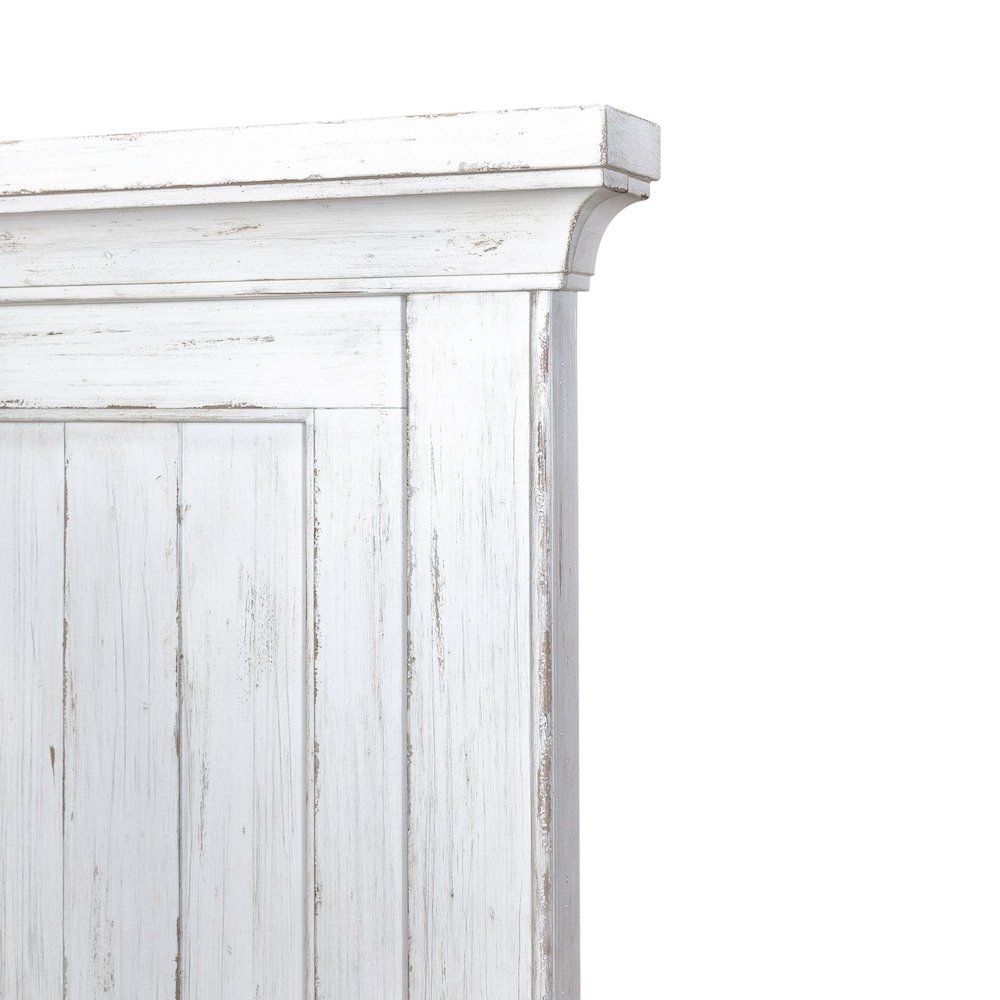 Queen Mansion Headboard for Bed Frame Cottage - Riverstone White & Tobacco