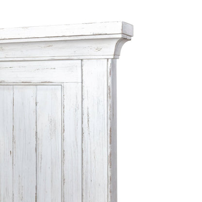 Queen Mansion Headboard for Bed Frame Cottage - Riverstone White & Tobacco
