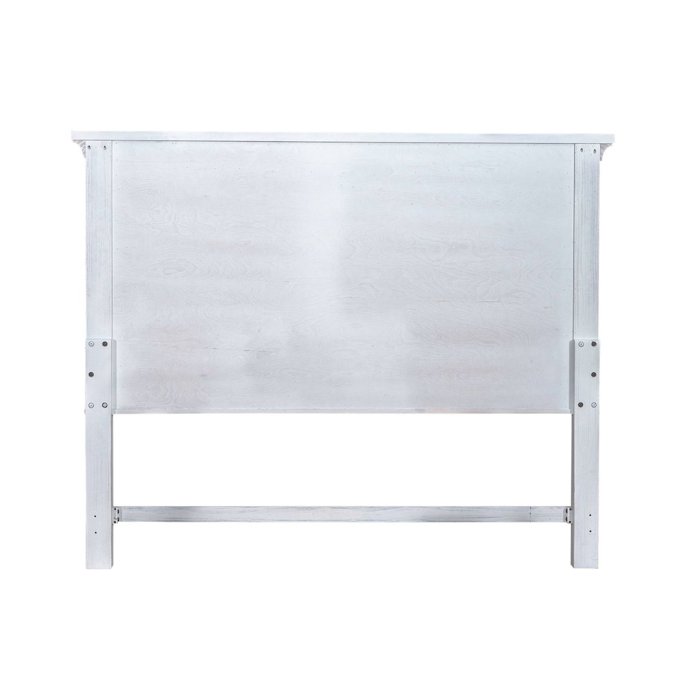 King Mansion Headboard for Bed Frame Cottage - Riverstone White & Tobacco