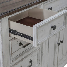 River Place 2 Door 9 Drawer Bedroom Dresser Cottage - Riverstone White & Tobacco