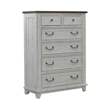 River Place 6 Drawer Bedroom Chest Cottage - Riverstone White & Tobacco