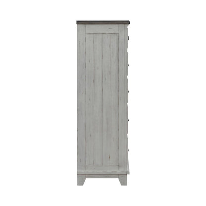 River Place 6 Drawer Bedroom Chest Cottage - Riverstone White & Tobacco