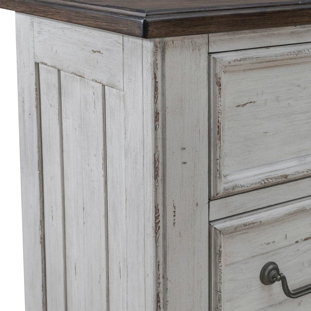 River Place 6 Drawer Bedroom Chest Cottage - Riverstone White & Tobacco