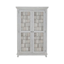 River Place Bedroom Armoire Cottage Shingle Accents - Riverstone White & Tobacco