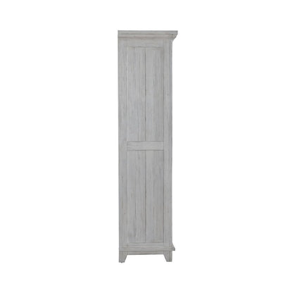 River Place Bedroom Armoire Cottage Shingle Accents - Riverstone White & Tobacco