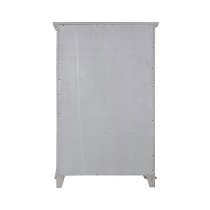 River Place Bedroom Armoire Cottage Shingle Accents - Riverstone White & Tobacco