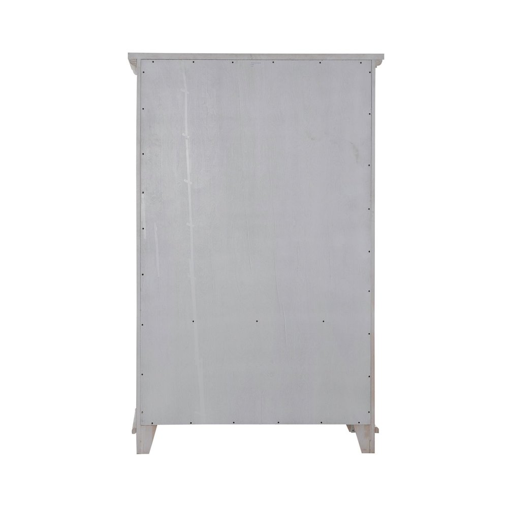 River Place Bedroom Armoire Cottage Shingle Accents - Riverstone White & Tobacco