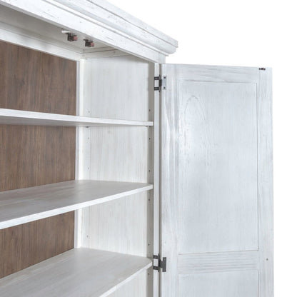 River Place Bedroom Armoire Cottage Shingle Accents - Riverstone White & Tobacco