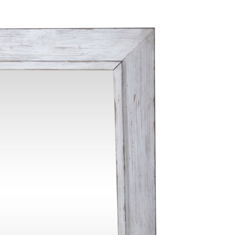 River Place Mirror Cottage Wood Framed 42" x 40" - Riverstone White & Tobacco