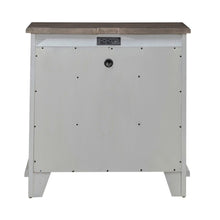 Bedside Chest with AC USB Charging Station Cottage - White & Tobacco Wood